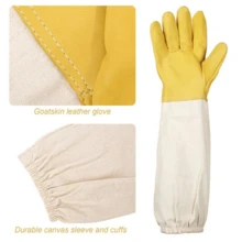 1 Pair Professional Beekeeping Gloves, Canvas & Sheepskin Anti-Sting Anti-Bee Protective Gloves, Beekeeping Gloves, Gift For Men