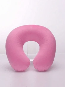 1 pieza Almohada de viaje, almohada de cuello, almohada de avión, almohada de viaje para coche, hogar u oficina, almohada de cuello para vuelo con botón a presión y funda suave, almohada de cuello en forma de U portátil para estudiantes y adultos, que soporta el cuello y protege la columna vertebral cervical mientras se estudia o se viaja en coche, oficina u otra bolsa de viaje para accesorios escolares