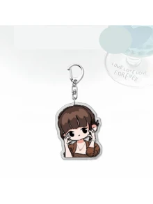 Black Pink Peripheral Q Version Keychain, Cute Cartoon Bag Charm, Comic Book Bag Accessory, Holiday Gift - Multicolor - View 10