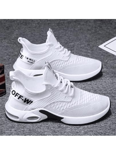 Zapatillas de correr de lujo y moda para hombre, transpirables, ultraligeras, con amortiguación de aire y cordones, de malla, informales y cómodas.