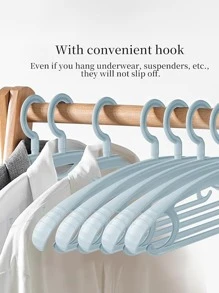 6个装加厚防滑宽肩衣架，适用于家庭、学校、宿舍、酒店 - 查看 3