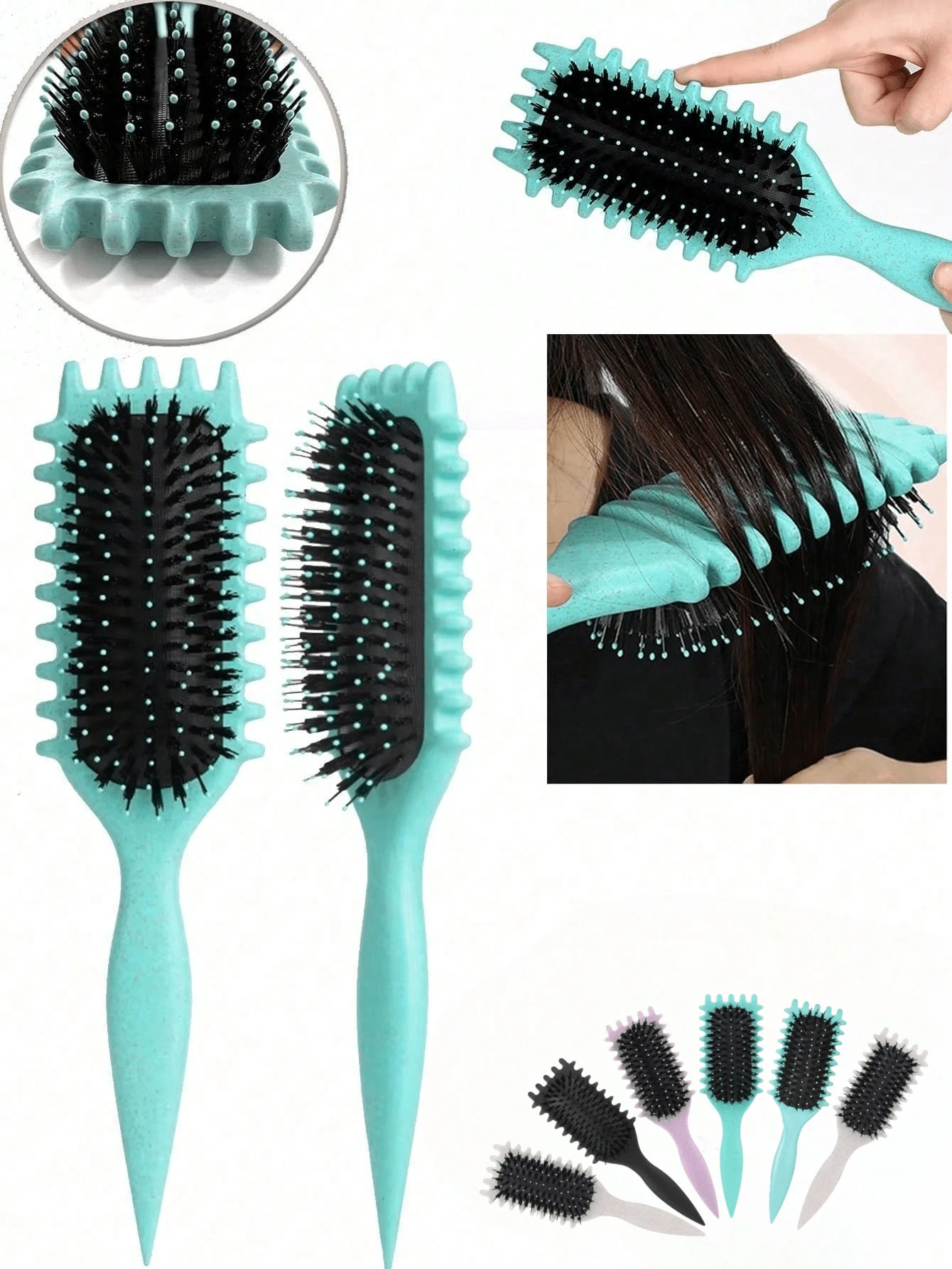 Brosse à cheveux, brosse à cheveux en poils de sanglier 2025 la plus récente, brosse de coiffure, brosse définissant les boucles, façonnage et définition des boucles pour femmes, brosse à cheveux, peigne, outils pour cheveux, produits et accessoires capillaires pour les essentiels de voyage du salon de coiffure et de beauté. Vacances, plage, set pour le voyage