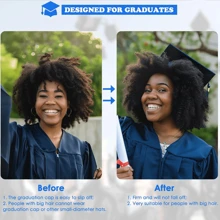 1pc/2pcs Sturdy Anti-Slip Graduation Cap Elastic Headband, Suitable For Graduation Cap For Students & Ladies (Graduation Cap Not Included), Black Best Gifts Birthday