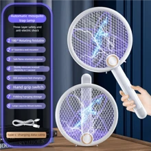 Foldable Electric Mosquito Killer Fly Swatter Trap USB Rechargeable Mosquito Racket Insect Killer With UV Light Bug Zappe,300mAh