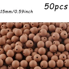 50 pezzi/100 pezzi, Assortimento di perline, perline in silicone di colore solido da 9mm/12mm/15mm, in vari colori, perline decorative, adatte per braccialetti fai-da-te, penne con perline, ecc.