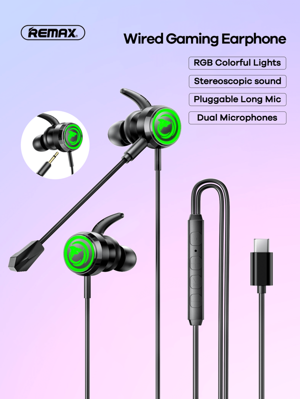 REMAX Remax Type C In-Ear Wired Gaming Earphone, Portable, 2025 Newest, Professional Gaming Headphone