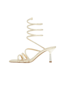 Twirly Gold Fashionable And Elegant Spiral Strap High Heel Sandals - Gold - View 3
