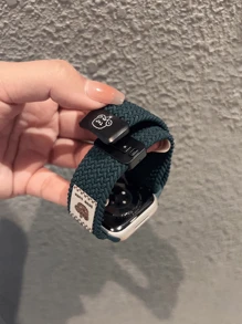 1 pieza Correa de reloj de tela tejida magnética y ajustable compatible con de 42/46mm, 49 Ultra, en estilo creativo de oso de nailon trenzado, para modelos de Series 10, 9, 8, 7, 6SE, 5, 4, 3, 2