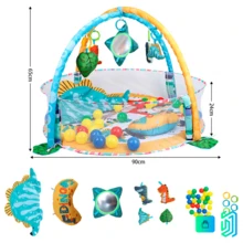 Interactive Baby Gym Educational Playmat Cloud - 藍色 - 查看 2