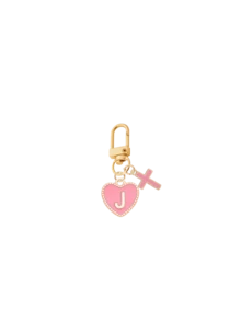 Pink Heart-Shaped Letter Pendant Keychain, A-Z Letter Bag Charm, Delicate & Compact, With Cross Accessory, Jesus, Religious, Alloy Fashion Charm Keyring, Personalized Letter Keychain, Suitable For Backpack, Wallet, Earphone Case, Ideal For Vacation, Travel, Date, Study, Work, Church, Prayer, Beach And Couples, Perfect Gift For Friends, Family And Couples, Also A Fashionable Mother's Day Gift, Bag Charm - Pink - View 26