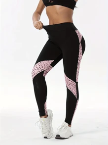 Women's High Waist Leopard Print Butt Lifting Yoga Pants