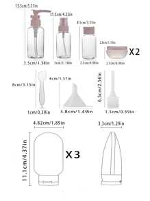 11 pièces Set de bouteilles de voyage pour les articles de toilette, contenants rechargeables de taille voyage pour le shampooing, le revitalisant, les lotions liquides, le savon, le gel douche. Indispensables pour les voyages et incontournables pour la rentrée scolaire