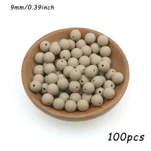 50 pezzi/100 pezzi, Assortimento di perline, perline in silicone di colore solido da 9mm/12mm/15mm, in vari colori, perline decorative, adatte per braccialetti fai-da-te, penne con perline, ecc.