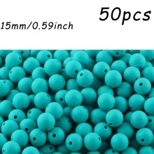 50 pezzi/100 pezzi, Assortimento di perline, perline in silicone di colore solido da 9mm/12mm/15mm, in vari colori, perline decorative, adatte per braccialetti fai-da-te, penne con perline, ecc.