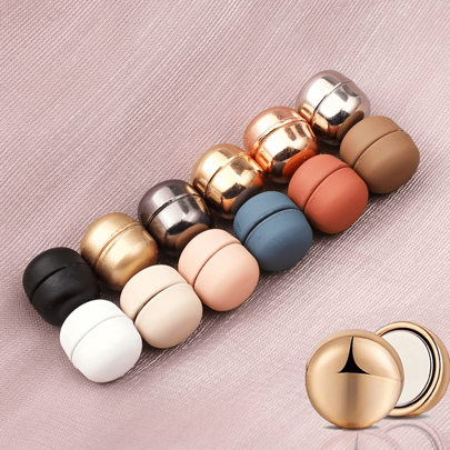 4/8/12 Pairs Round Metal Magnetic Buttons, Elegant Novelty Scarf Clips, Vibrant Colors, Magnetic Clothing Collar Fasteners For Summer, Used To Secure Clothing And Enhance Styling School