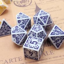 7pcs French Style D-N-D Polyhedral Dice Set Suitable For Dungeon And Dragon RPG MTG Role-Playing Board Games - White - View 4