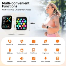 Hwagol 2025 Upgraded Smart Watch (Answer/Make Calls), 1.85 Inch Display 230mAh Battery Capacity Smart Watch, Suitable For Men And Women, Fitness Tracker, Multiple Sports Modes, Step Calorie Counter, Sleep Monitor,Heart Rate Monitor Watch Compatible With IOS Android - 米色 - 查看 5