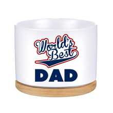 1pc Father's Gift - "World's Best DAD" - Dad, I Love You, Unique Birthday Gift For Father From Daughter/Son, Ceramic Plant Pot With Bamboo Tray, Father's Day Gift For Plant Lover Dad (Plants Not Included)