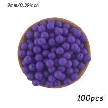 50 pezzi/100 pezzi, Assortimento di perline, perline in silicone di colore solido da 9mm/12mm/15mm, in vari colori, perline decorative, adatte per braccialetti fai-da-te, penne con perline, ecc.
