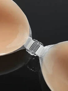 Sujetador autoadhesivo sin tirantes: Pezoneras de silicona sexy para mujeres. Tirantes, ideales para fotos de boda. Adecuado para pechos pequeños, estilos grandes y gruesos. Excelente para fotos de boda, diseño recogido. Uso en verano, delgado, transpirable e invisibles pezoneras para ropa interior