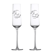 (Set Of 2) Personalized Champagne Flutes For Weddings, Engagements, And Anniversaries - Elegant UV Printed Mr. And Mrs. Toasting Glasses Set - Customizable Shapes, Styles, And Colors - Perfect Gift For Newlyweds, Bridal Showers, And Romantic Celebrations - Unique Keepsake For Toasting Love And Happiness - Ideal For Wedding Receptions, Engagement Parties, And Special Occasions - Celebrate Your Love Story With Style!