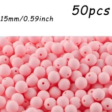 50 pezzi/100 pezzi, Assortimento di perline, perline in silicone di colore solido da 9mm/12mm/15mm, in vari colori, perline decorative, adatte per braccialetti fai-da-te, penne con perline, ecc.