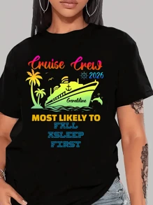 Customized Personalized Women's Plus Size Cruise Squad 2025 Shirt, Funny Matching 2026 Cruise Shirt, Birthday Cruise Shirt, Family Custom Name Cruise Shirt .Party/Team To Design Your Personalized Printed T-Shirt