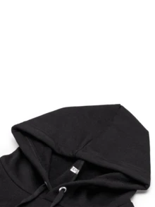 Men's Kangaroo Sweatshirt With New York City Design Features Autumn/Winter Multicolor Comfortable Tracksuit - 黑色 - 查看 2