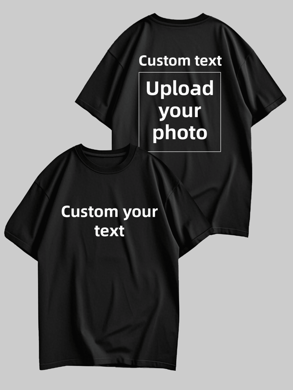 Individueller Text-/Bild Muster für Herren T-Shirts Große Größen, individuelle Gestaltung von Herrenbekleidung Große Größen, individuelle Gestaltung von Sommer-T-Shirts Große Größen. Laden Sie Ihren Text/Geburtstagswünsche/Zitate, Freunde/Selfies/Familie/Logos/Haustierfotos hoch, um die individuelle Gestaltung von T-Shirts Große Größen zu ermöglichen. Individuelle Gestaltung von Oberteilen mit lockerer Passform für Herren, Weihnachtsgeschenke, Geburtstagsgeschenke, T-Shirts Große Größen, individuelle Gestaltung von T-Shirt-Mustern, Sommer-Tops Große Größen für Herren