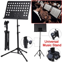 Music Stand Adjustable Heavy Duty Orchestral Folding Sheet Stand Tripod Base - Black - View 4