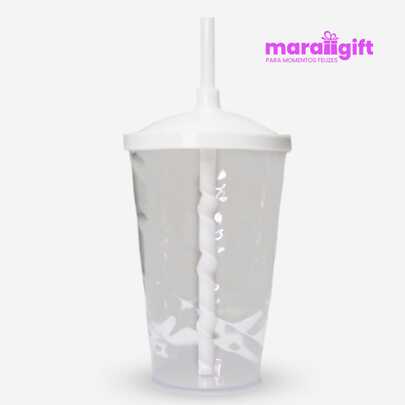 10 Copos Twister 400ml, Copos, Tampas e Canudos Coloridos