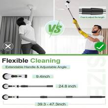 一套电动旋转地板清洁机，无线电动旋转地板刷，配备1200mAh电池，9个可更换刷头和可调节延长杆，360度无线清洁刷，适用于浴室、浴缸、瓷砖等。是厨房、浴室和家居用品供应商的理想之选。 - 綠色 - 查看 9