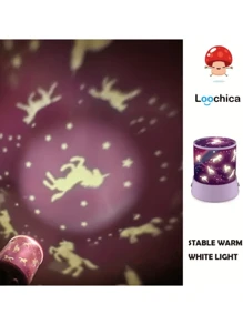 1pc Charming Unicorn Fairy Projector Night Light: Romantic Color-Changing Decorative Light - Colorful Dream Decor For Bedroom - 1 Magical Projection Lamp Gift, Suitable For Room/Living Room/Ceiling/Wedding/Party/Home Multi-Scene/Outdoor Camping/Christmas/Valentine's Day Gift/Birthday Gift, Decor For Girl's Room, USB And Battery Powered (Battery Not Included), Fairytale Garden Dream Projection LED Mood Fairy Light!