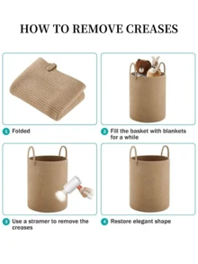 1 Stück faltbarer handgewebter Aufbewahrungskorb mit Griff, Wäschekorb mit großer Kapazität, Boho-Stil, in Gelb und Weiß erhältlich, geeignet für Badezimmer, Wohnzimmer, Schlafzimmer, zum Aufbewahren von schmutziger Kleidung, Decken, Spielsachen, für Feiertage, Geburtstagsfeiern, Heimdekoration, Aufbewahrung, Aufbewahrungsbox