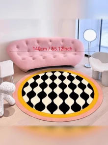 High Quality Swan Plush 5mm Thick Soft Material Round Living Room Carpet, French Cream Style Bedroom Bedside Plush Rug, Luxury Cream Yellow Sofa Coffee Table Chair Soft Floor Mat - Multicolor - View 15