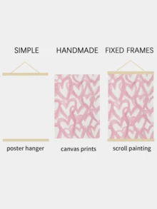 1件套时尚粉色爱心帆布画套装 - 非常适合女孩卧室和婴儿房装饰，时尚爱心墙贴，情人节礼物，无框 - 彩色 - 查看 4