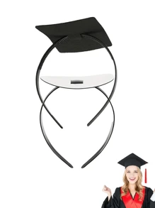 1pc/2pcs Sturdy Anti-Slip Graduation Cap Elastic Headband, Suitable For Graduation Cap For Students & Ladies (Graduation Cap Not Included), Black Best Gifts Birthday
