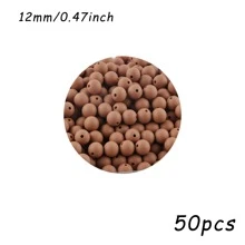 50 pezzi/100 pezzi, Assortimento di perline, perline in silicone di colore solido da 9mm/12mm/15mm, in vari colori, perline decorative, adatte per braccialetti fai-da-te, penne con perline, ecc.