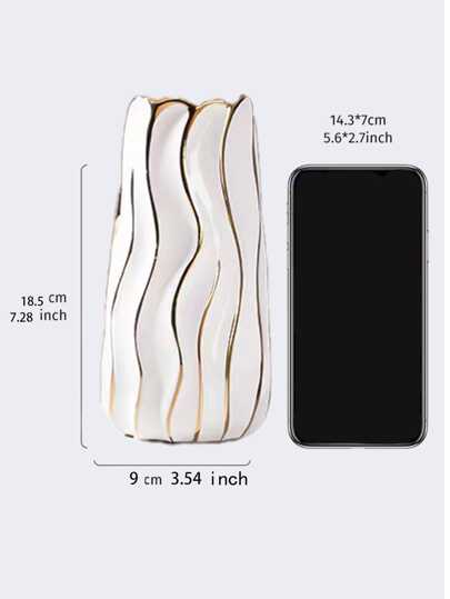 Ceramic Vase, Home ation Wit ative Vertical Gestreepte ation, Bedroom, Office, Living Room, Bathroom, Tafel Centerpiece, Best Back To School Room Supplies Flower Vase Glass view 9