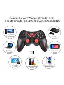 X3 无线蓝牙游戏手柄控制器 - 双模式操纵杆，兼容 PC/手机/平板电脑/电视盒/Switch/PS3 - 通用 Android、IOS、智能电视和 PC。附带接收器