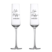 (Set Of 2) Personalized Champagne Flutes For Weddings, Engagements, And Anniversaries - Elegant UV Printed Mr. And Mrs. Toasting Glasses Set - Customizable Shapes, Styles, And Colors - Perfect Gift For Newlyweds, Bridal Showers, And Romantic Celebrations - Unique Keepsake For Toasting Love And Happiness - Ideal For Wedding Receptions, Engagement Parties, And Special Occasions - Celebrate Your Love Story With Style!