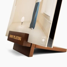 1pc Now Playing Vinyl Record Stand,Classic Wood Now Playing Record Holder Stand - Vinyl Now Playing Sign To Hold Your Albums - Vinyl Accessories For LP Enthusiasts - Now Spinning Vinyl Record Stand - Brown - View 4