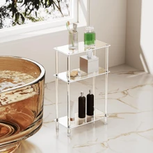 1 set table d'appoint étroite en acrylique, convient aux petits espaces, table de chevet/de nuit, bureau latéral ultra-fin