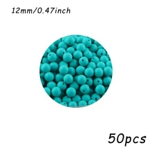 50 pezzi/100 pezzi, Assortimento di perline, perline in silicone di colore solido da 9mm/12mm/15mm, in vari colori, perline decorative, adatte per braccialetti fai-da-te, penne con perline, ecc.