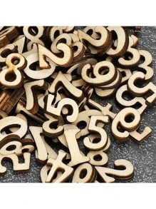 100 pièces Petits chiffres en bois 0-9, fournitures d'artisanat en bois, décoration murale DIY, décoration de chambre, artisanat fait-main, fournitures d'été