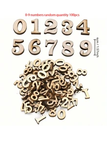 100 pièces Petits chiffres en bois 0-9, fournitures d'artisanat en bois, décoration murale DIY, décoration de chambre, artisanat fait-main, fournitures d'été