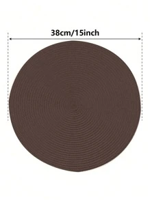 1pc/4pcs/6pcs 15-Inch Round Woven PP Placemat – Waterproof, Non-Slip, Heat Resistant Table Mat, Easy To Clean, Modern Design For Home Dining, Kitchen Decor, Holiday Parties, And Everyday Use (Multiple Colors Available)