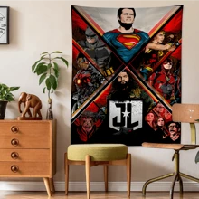 WB 1/5PCS Justices League Anime Tapestry Hanging Tarot Hippie Wall Rugs Dorm Home Decor Wall Tapestry Wall Hanging Decoration Household Decor Blanket Home Decor Hanging Tarot Hippie Wall Rugs Dorm Japanese Tapestry