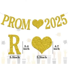 Prom 2025 Banner, 2025 Prom Night Bunting Decorations, Class Of 2025 Graduation Party Decorations, Grad Party Supplies,