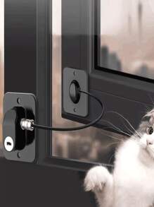 No Drill Strong Adhesive Safety Lock - One-Touch Use, Anti-Theft & Anti-Pinch For Doors, Windows, Cabinets, Fridges | Sliding Door Limiter | Aluminum Alloy Thickened Material | Reliable Home Security Helper